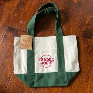 Trader Joe’s Mini Canvas Tote Green Limited Edition
